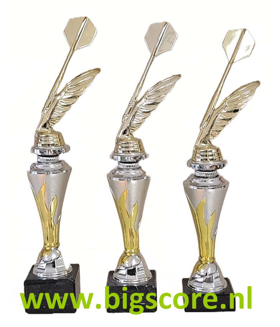 SPAUB 022 Dartbeker Goud-Zilver met Gouden Pijl LAATSTE  Serie OP=OP!!